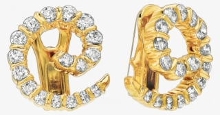 18kt Yellow Gold Gemlok Diamond Swirl Earring - Colored Gold #6486042