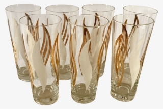 M#century Modern Gold & White Highball Glasses #6486266