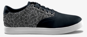 Faux Silver And Black Swirls Zentangle - Skate Shoe #651074