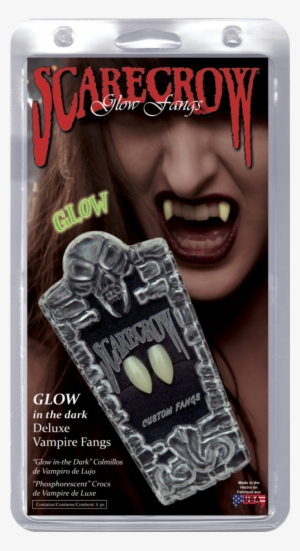 Scarecrow Vampire Fangs Long Glow In The Dark - Vampire Fangs Glow In The Dark - Makeup #651865