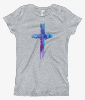 Watercolor Cross Girl's T-shirt - T-shirt #652687