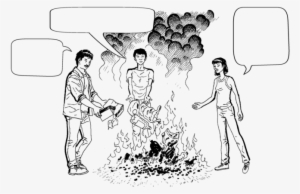 3 People Talk As They Toss Trash Into A Fire - Wrong Ways Of Getting Rid Of Waste #653101 3 People Talk As They Toss Trash Into A Fire - Wrong Ways Of Getting Rid Of Waste #653101
