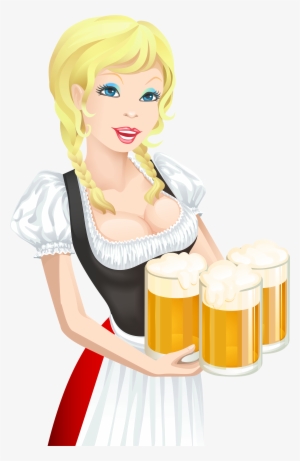 Cartoon Octoberfest Girl Beer Png #653103