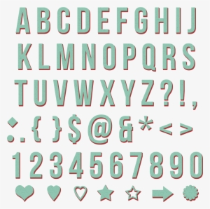 Free Download ~ Retro Mint Styled Alphabet In Png Format, - Transparent Freebee Alphabet Png #654079
