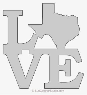 Texas Love Map Outline Scroll Saw Pattern Shape State - Free ...