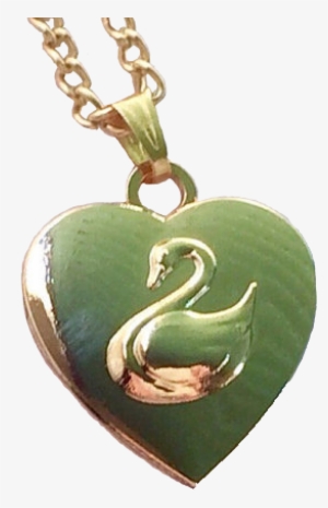 Swan Princess Gold Heart Pendant - Gold #655661