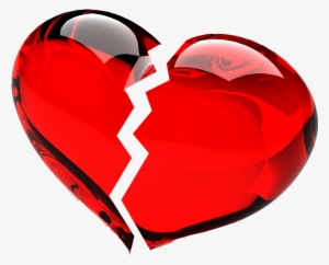 Red And Gold Heart Png Clipart - Broken Heart Transparent Png #655923
