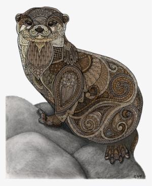Click And Drag To Re-position The Image, If Desired - Zentangle Otter #658427