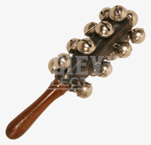 Hand Sleigh Bells - Dobani Hand Sleigh Bells On Wooden Handle, White #658573