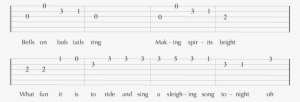 Guitar Tablature For The Song "jingle Bells" - Jingle Bells Guitar Numbers #658845