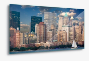 New York Skyline City Canvas Amp Glass Wall - New York Skyline, Landscape Cross Stitch Pattern #659216
