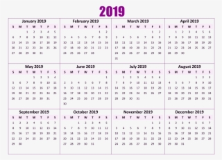 Download 2019 Calendar Png Wallpaper Png Images Background #6500144