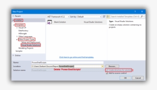 Visual Studio Create Blank Solution #6508725