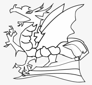 Dragon Drake Riu Black White Line Art 555px #6530931