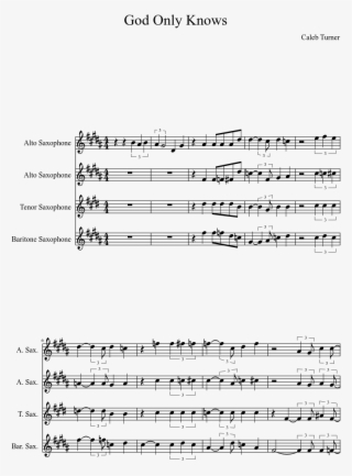 God Only Knows Sax Quartet Sheet Music For Alto Saxophone #6541021