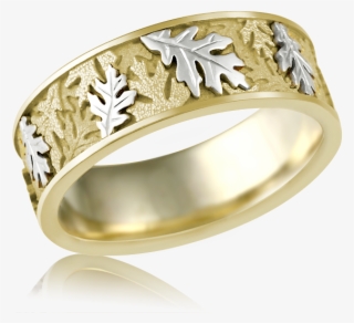 Leaves Float Across This Nature Band In Two Metal Colors #6554732