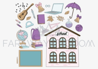 Vivat School Vector Illustration Set #6558175