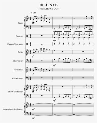 Bill Nye Theme Sheet Music For Piano, Percussion, Guitar, #6563133