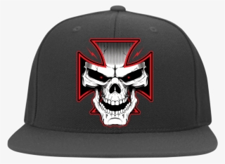 Mens Iron Cross Yupoong Flat Bill Twill Flexfit Cap #6570493 Mens Iron Cross Yupoong Flat Bill Twill Flexfit Cap #6570493