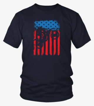 Motocross Dirt Bike Jumping American Flag Shirt #6573132