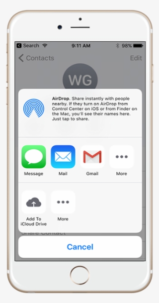 Iphone Contact Share Options #6575599
