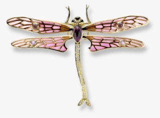 Nicole Barr Designs 18 Karat Gold Dragonfly Brooch-pink #6576358