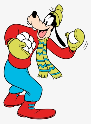 Mickey Snowman Baby Goofy Goofy Throwing A Snowball #6578602