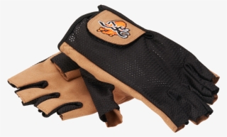 Mittens Fingerless, Mesh Back, Beige Black #6583992