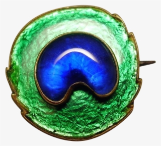 Piel Freres Art Nouveau Peacock Feather Eye Brooch #6586087