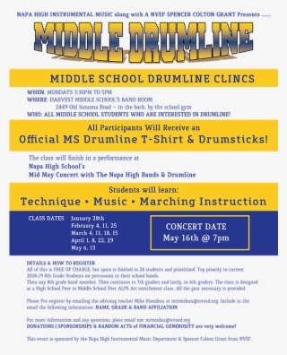 Drumline Clinic For Middle School Students Starts Soon #6587719