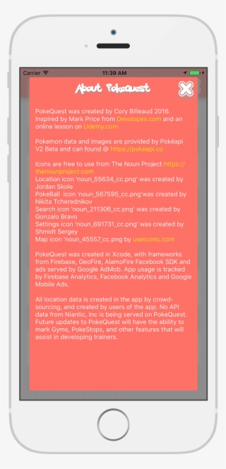 Hitting The About Pokequest Button, Bring Up The Info #6593328