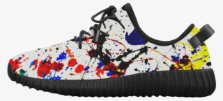 Blue , Black, Red, Yellow Paint Splatter Women's Shoes #6593393 Blue , Black, Red, Yellow Paint Splatter Women's Shoes #6593393