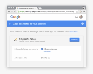 Granting The Pokémon Go App Full Access To Their Google #6599409