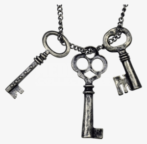 Burnished Silver Keys Necklace - Keys Necklace #660152