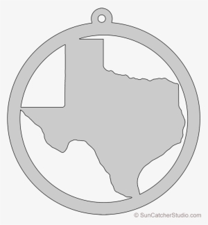 Texas Map Circle Free Scroll Saw Pattern Shape State - Emblem #662003