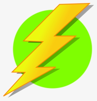 Lightening Clipart Yellow - Lightning Bolt Green Circle #662195