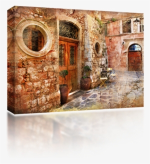 Vintage Greek Doorstep - Poster: Maugli-l's Old Pictorial Greek Streets - Vintage #664151