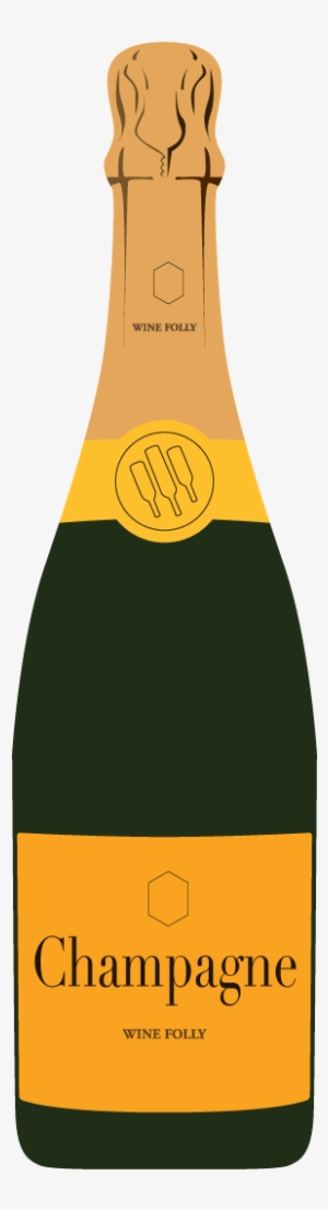 Champagne Bottle Gold Label Illustration - Glass Bottle #664218 Champagne Bottle Gold Label Illustration - Glass Bottle #664218