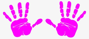Fushsia Hand Print - Hand Print Clip Art #666264