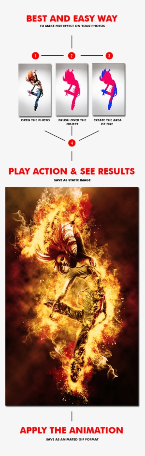 Gif Animated Fire Photoshop Action - Poster #666778
