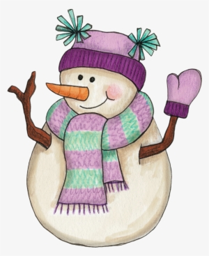 Snowman In Lavender - Girl Snowman Clipart #667165