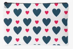 Blue And Pink Hearts Accessory Pouch - Heart #667337