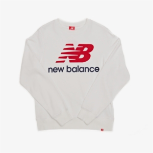 Essentials Stacked Logo Crew, White - Logo #667533