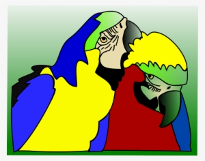 Parrots, Birds, Tropical, Exotic, Couple, Lovebirds - Clip Art #668615