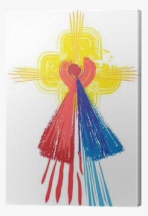 Artistic Abstract Watercolor Symbol Of Sacred Heart - Abstract Art Sacred Heart Of Jesus #669966