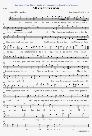 All Creatures Now Are Merry-minded Sheet Music #6617420