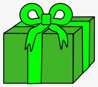 Gift, Green Wrapping Paper, Light Green Ribbon, Png #6622092