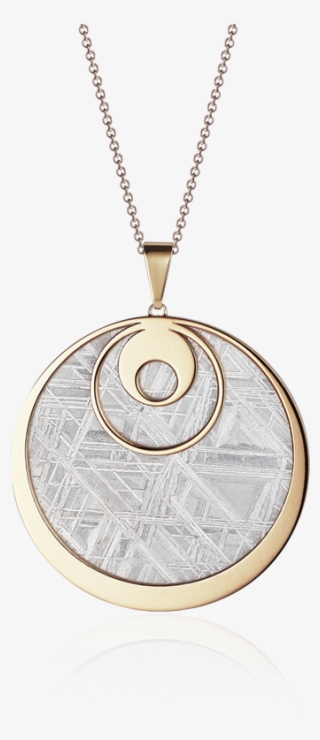 Meteorite Crop Circle Droplet Pendant In Yellow Gold #6623472