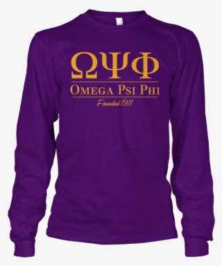 Omega Psi Phi Collegiate Long Sleeve Letters Greek #6635162