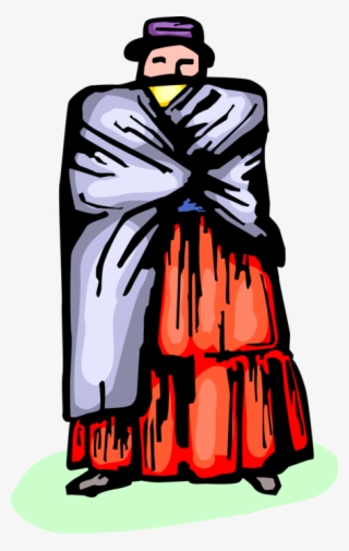 Vector Illustration Of Woman Dressed In Traditional #6649617